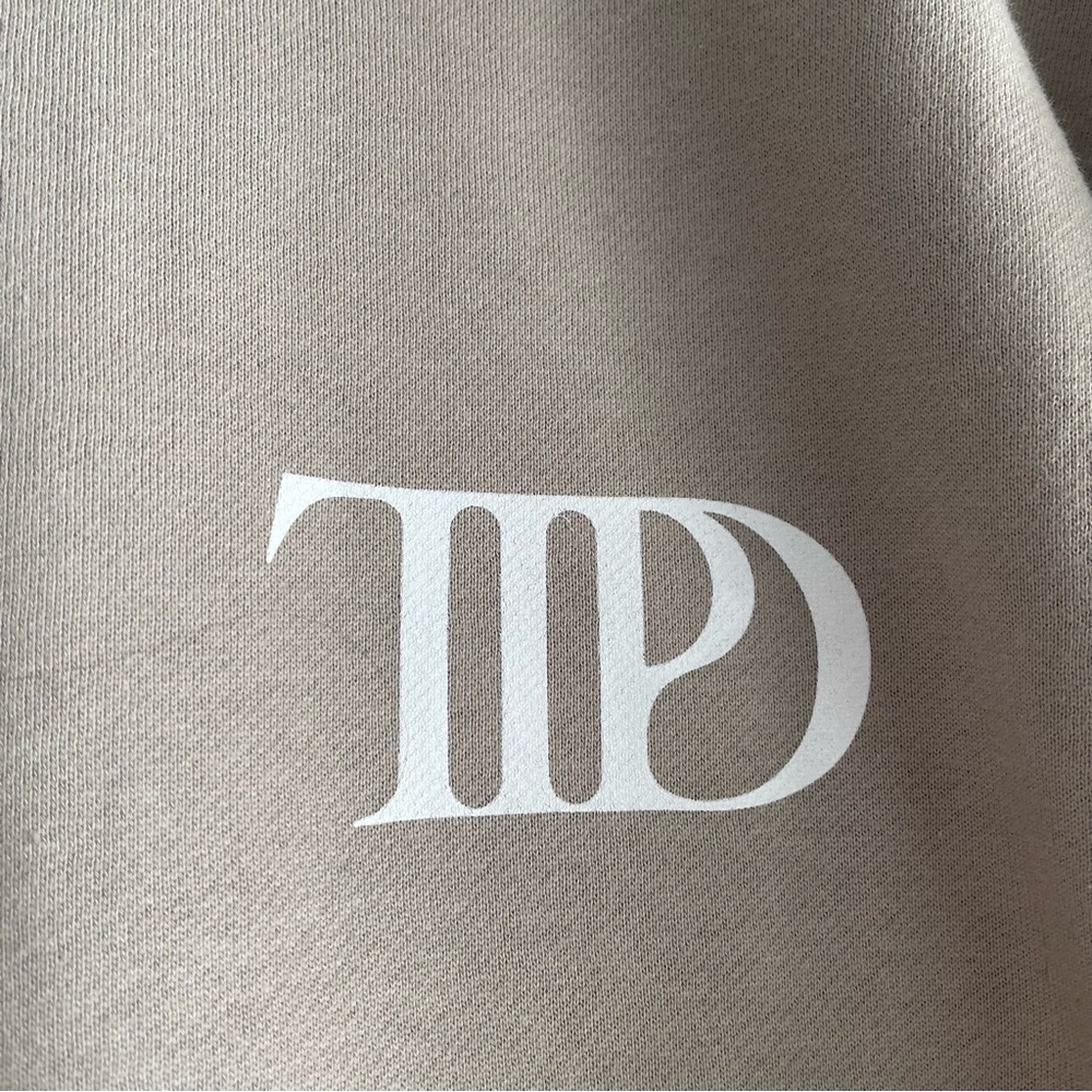 Taylor Swift The Tortured Poets Department Beige Crewneck - Size Medium - Picture 2 of 8